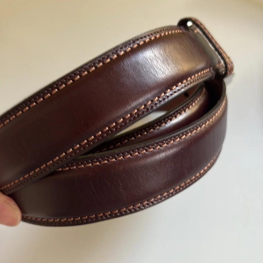 Unbranded brown stitched leather Belt Size 40